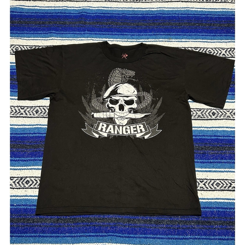 Rothco Skull & Knife Rangers T-Shirt Men 2XL Black US Special Forces Tactical